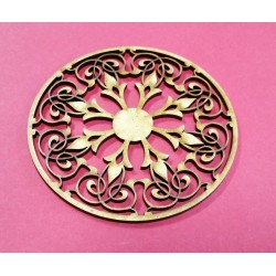 Embellissement décoratif en bois de forme ronde