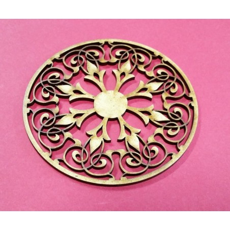 Embellissement décoratif en bois de forme ronde Embellissement décoratif en bois de forme ronde