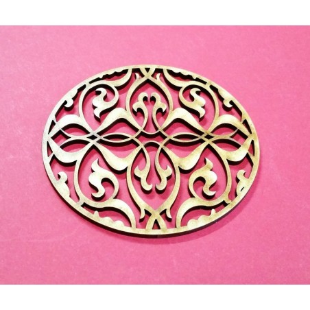 Embellissement décoratif en bois de forme ronde Embellissement décoratif en bois de forme ronde