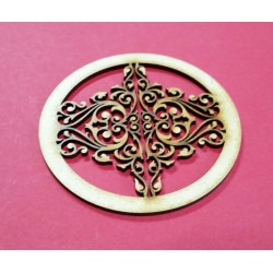 Embellissement décoratif en bois de forme ronde