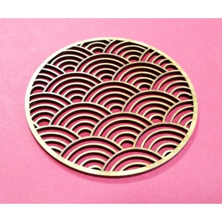 Embellissement décoratif en bois de forme ronde Embellissement décoratif en bois de forme ronde