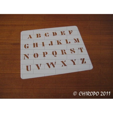 Pochoir alphabet - Billie majuscule - 1cm (0640) Pochoir alphabet - Billie majuscule - 1cm (0640)