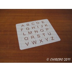 Pochoir alphabet - Arial majuscule - 1cm (0647)