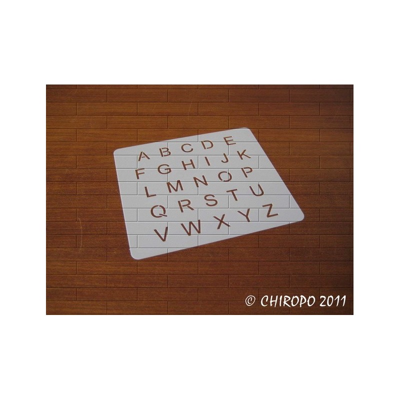 Pochoir alphabet - Arial majuscule - 1cm (0647)