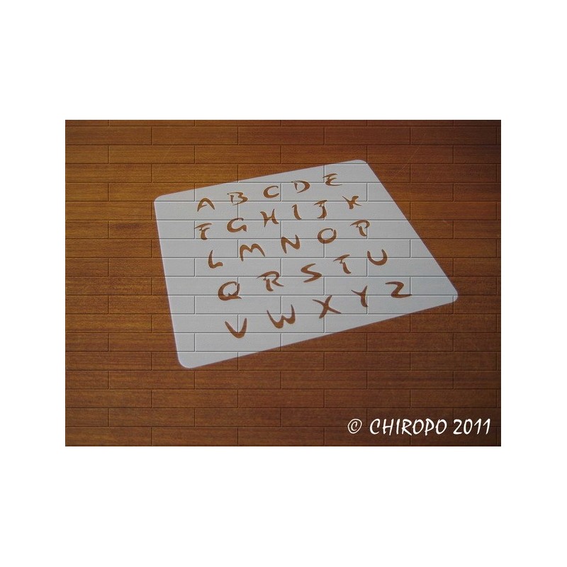 Pochoir alphabet - Arabo majuscule - 1cm (0216) Pochoir alphabet - Arabo majuscule - 1cm (0216)