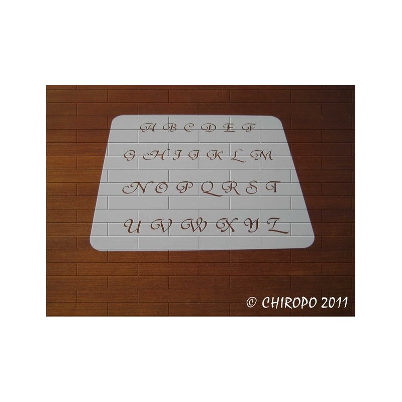 Pochoir alphabet - Courbes majuscule - 1,5cm (0645) Pochoir alphabet - Courbes majuscule - 1,5cm (0645)