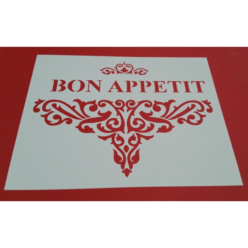 Pochoir Déco baroque bon apetit
