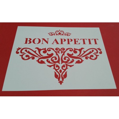 Pochoir Déco baroque bon apetit