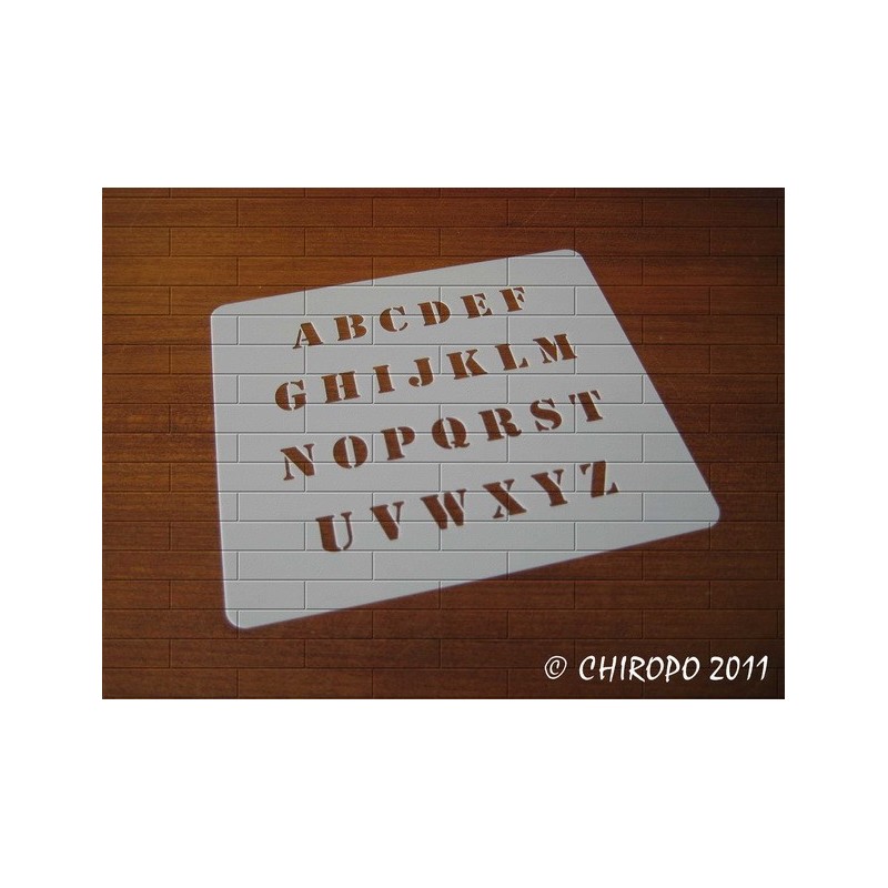 Pochoir alphabet - Loft majuscule - 1cm (0232)