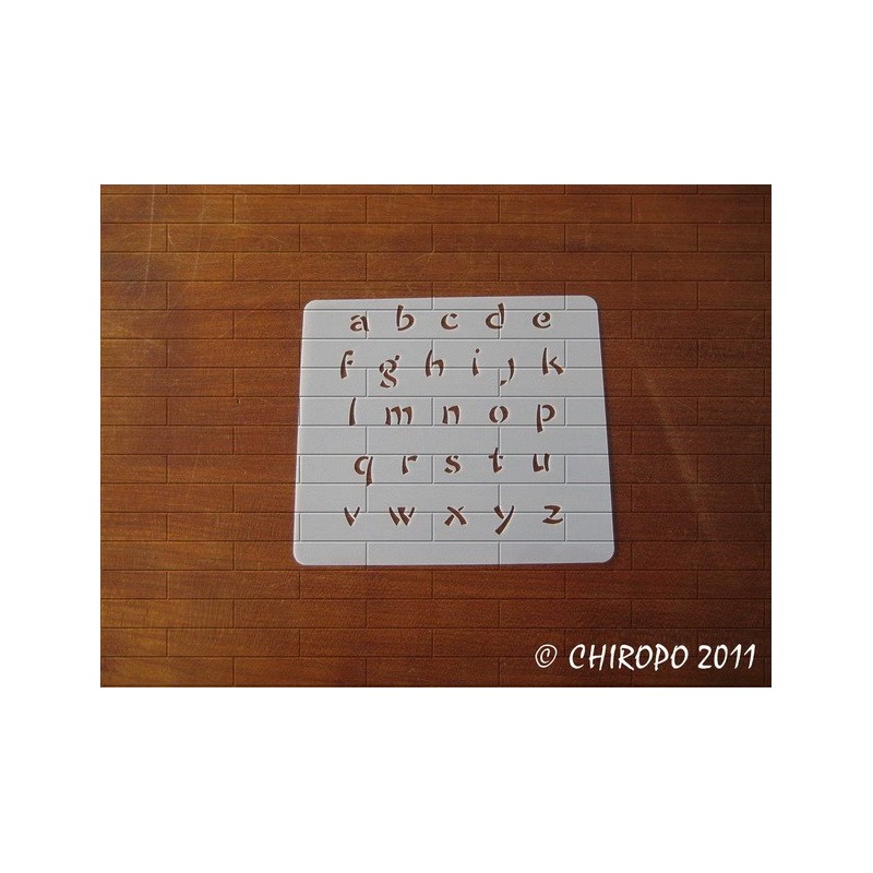Pochoir alphabet - Chowfun minuscule - 1cm (0237) Pochoir alphabet - Chowfun minuscule - 1cm (0237)