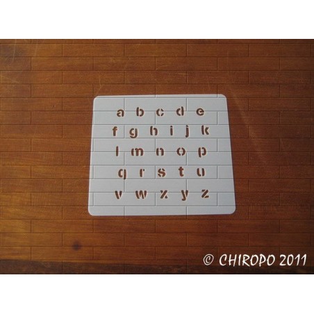 Pochoir alphabet - Stencilia minuscule - 1cm (0230) Pochoir alphabet - Stencilia minuscule - 1cm (0230)