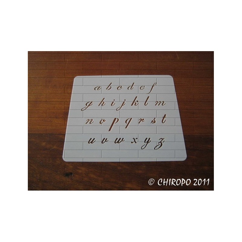 Pochoir alphabet - Script minuscule - 1cm (0633)