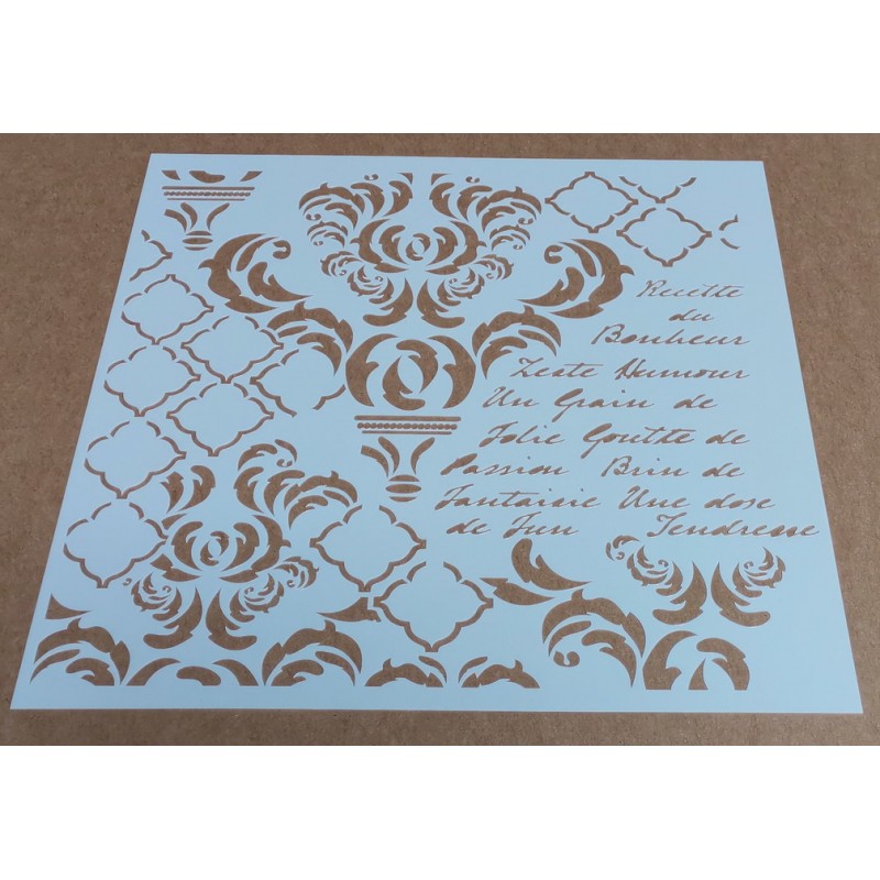 Pochoir Déco Baroque avec écriture