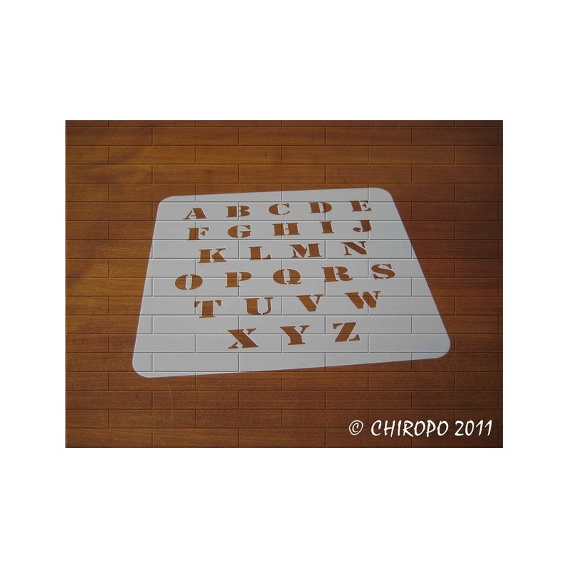 Pochoir alphabet - Army majuscule - 2cm (0219) Pochoir alphabet - Army majuscule - 2cm (0219)