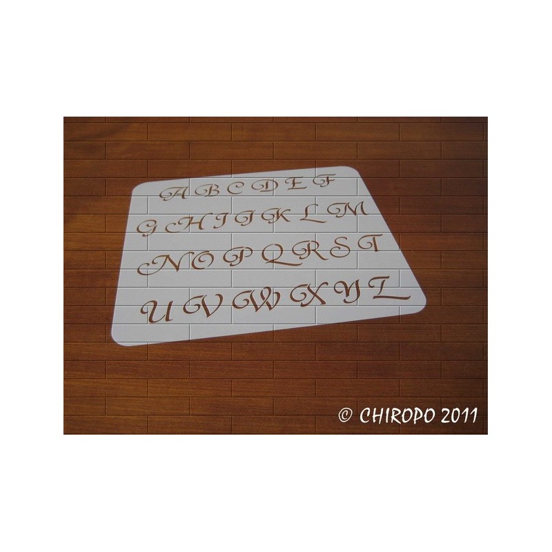 Pochoir alphabet - Courbes majuscule - 2cm (0645)
