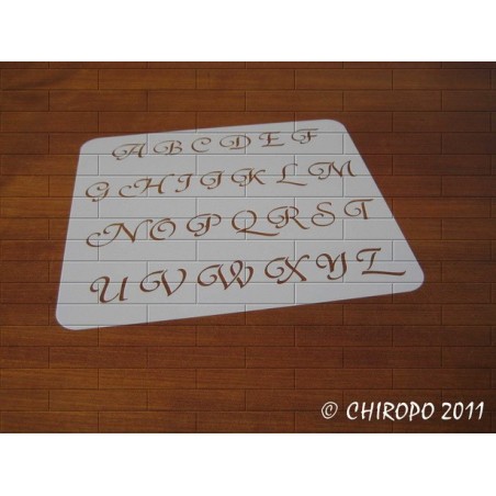 Pochoir alphabet - Courbes majuscule - 2cm (0645) Pochoir alphabet - Courbes majuscule - 2cm (0645)