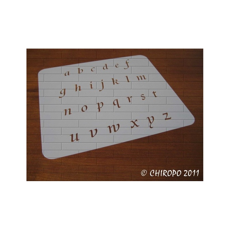Pochoir alphabet - Courbes minuscule - 2cm (0644) Pochoir alphabet - Courbes minuscule - 2cm (0644)