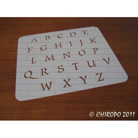 Pochoir alphabet - Style majuscule - 2cm (0643) Pochoir alphabet - Style majuscule - 2cm (0643)