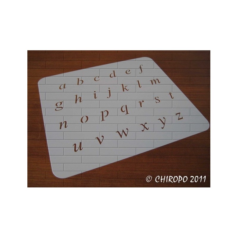 Pochoir alphabet - Times Italic minuscule - 2cm (0637) Pochoir alphabet - Times Italic minuscule - 2cm (0637)