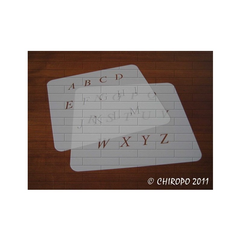 Pochoir alphabet - Times Italic majuscule - 2cm (0638) Pochoir alphabet - Times Italic majuscule - 2cm (0638)