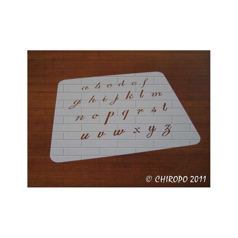 Pochoir alphabet - Script minuscule - 2cm (0633) Pochoir alphabet - Script minuscule - 2cm (0633)