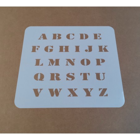 Pochoirs Lettres - Hauteur 15 mm - Army majuscule