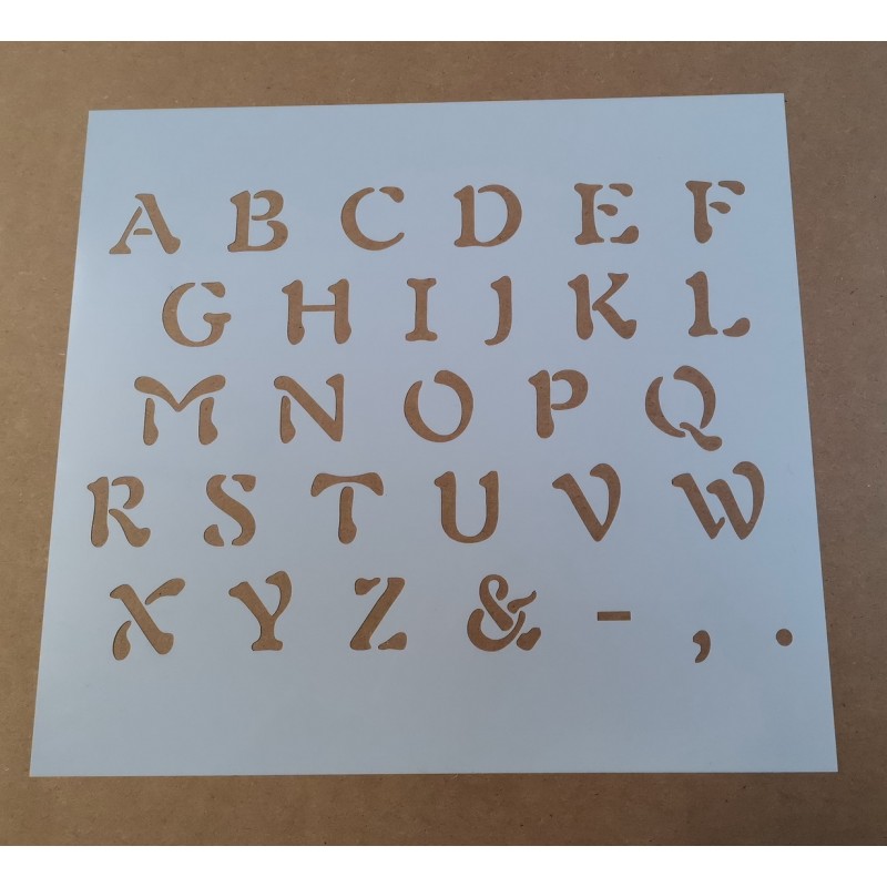 Pochoir Alphabet - Lettres classiques majuscules 2 cm