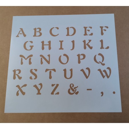 Pochoir Alphabet - Lettres classiques majuscules 2 cm