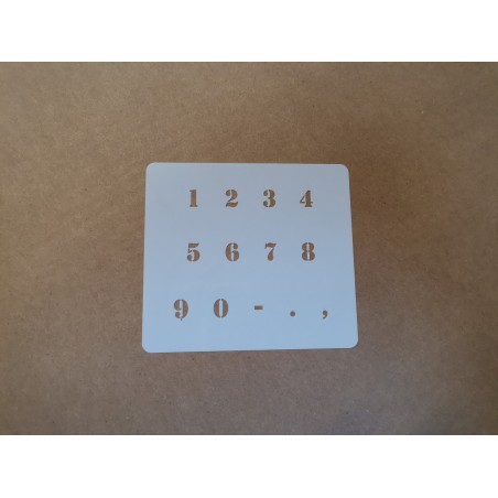 Pochoir Chiffres 1cm - Army majuscule