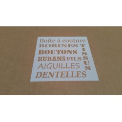 Pochoir Boîte à couture