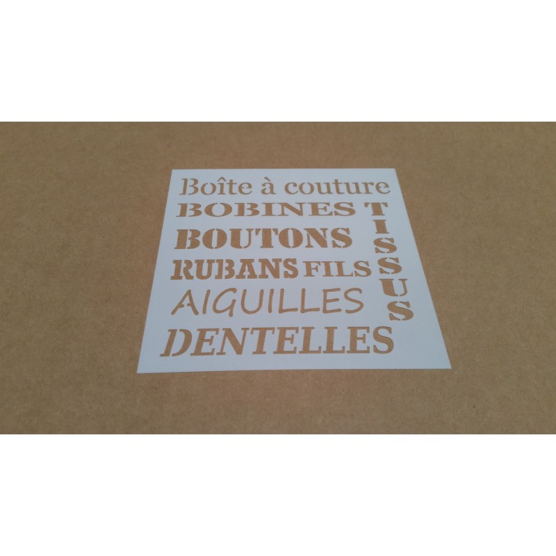 Pochoir Boîte à couture