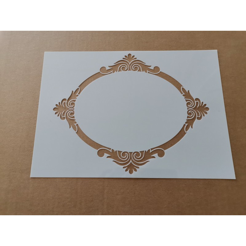 Pochoir encadrement rond baroque 1