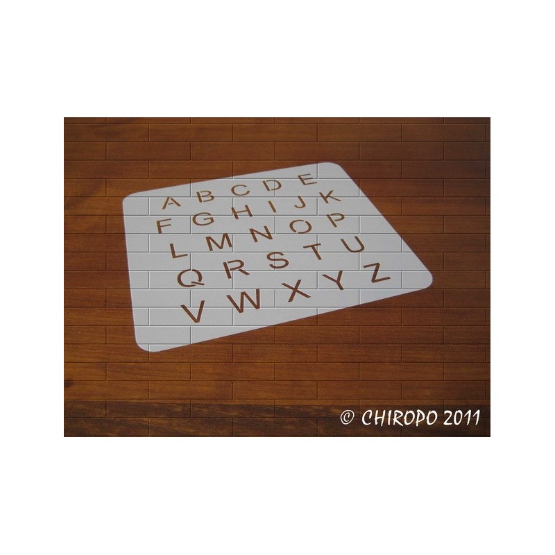 Pochoir alphabet - Arial majuscule - 2cm (0647)