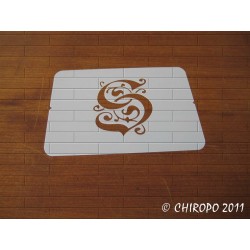 Pochoir Monogramme Gothic - Lettre S en 7cm (0652)