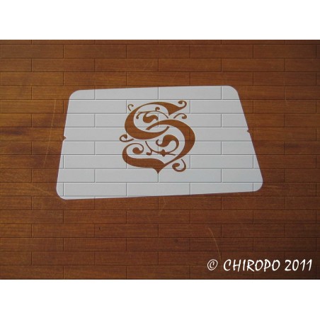 Pochoir Monogramme Gothic - Lettre S en 7cm (0652) Pochoir Monogramme Gothic - Lettre S en 7cm (0652)