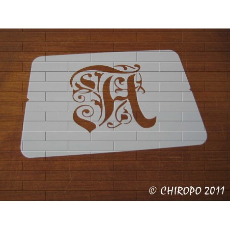 Pochoir Monogramme Gothic - Lettre A en 7cm (0652) Pochoir Monogramme Gothic - Lettre A en 7cm (0652)