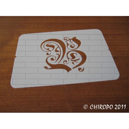 Pochoir Monogramme Gothic - Lettre B en 7cm (0652) Pochoir Monogramme Gothic - Lettre B en 7cm (0652)