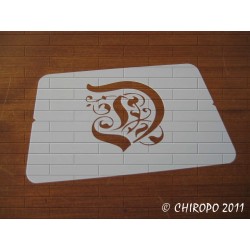Pochoir Monogramme Gothic - Lettre D en 7cm (0652)