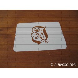 Pochoir Monogramme Gothic - Lettre J en 7cm (0652)
