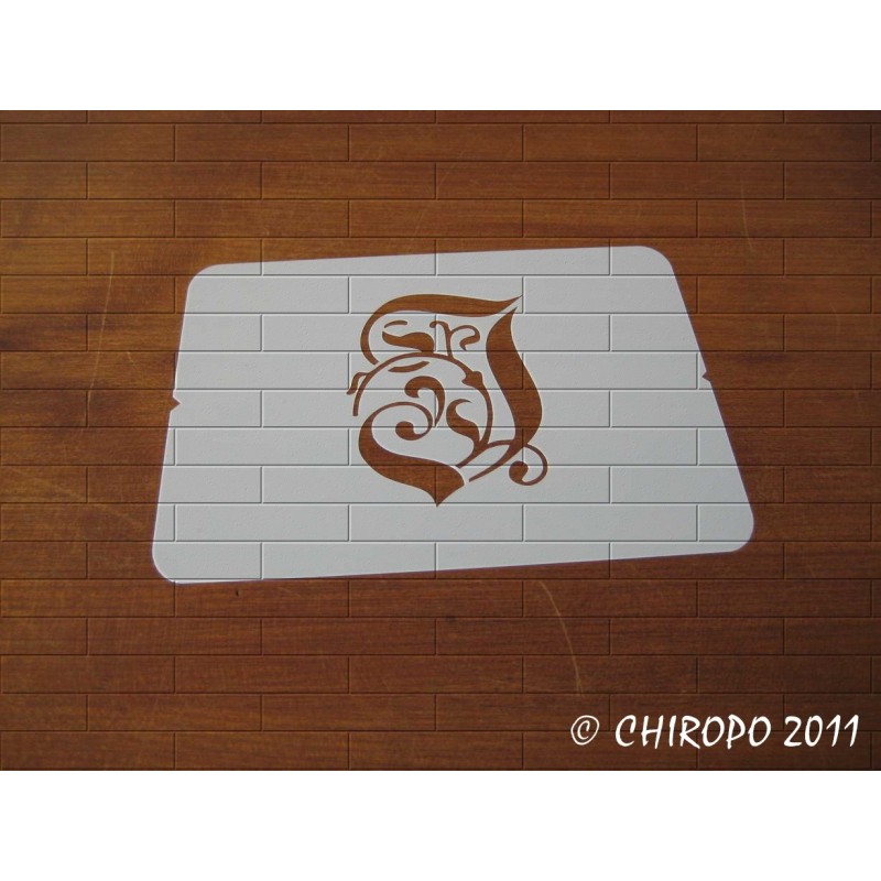 Pochoir Monogramme Gothic - Lettre J en 7cm (0652) Pochoir Monogramme Gothic - Lettre J en 7cm (0652)