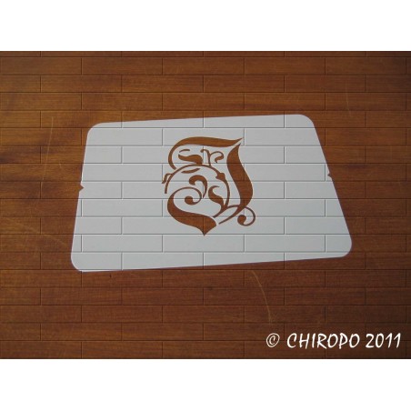 Pochoir Monogramme Gothic - Lettre J en 7cm (0652) Pochoir Monogramme Gothic - Lettre J en 7cm (0652)