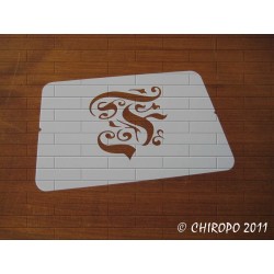 Pochoir Monogramme Gothic - Lettre F en 7cm (0652)