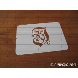 Pochoir Monogramme Gothic - Lettre I en 7cm (0652)