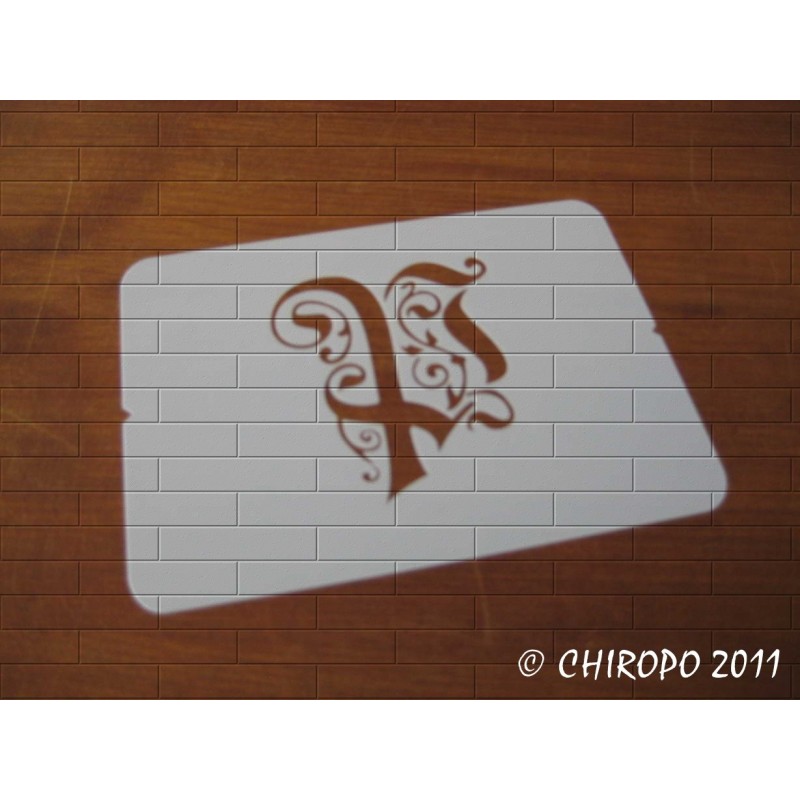 Pochoir Monogramme Gothic - Lettre P en 7cm (0652) Pochoir Monogramme Gothic - Lettre P en 7cm (0652)