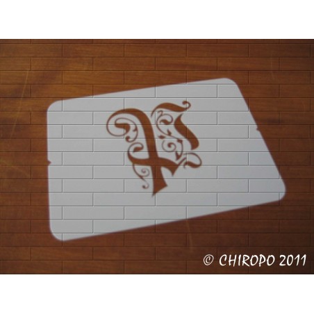 Pochoir Monogramme Gothic - Lettre P en 7cm (0652) Pochoir Monogramme Gothic - Lettre P en 7cm (0652)