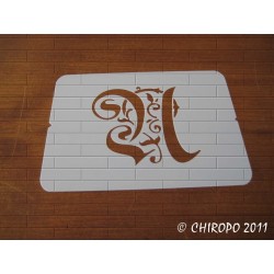 Pochoir Monogramme Gothic - Lettre U en 7cm (0652)