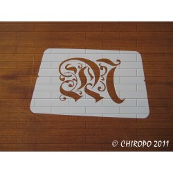Pochoir Monogramme Gothic - Lettre M en 7cm (0652)