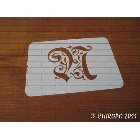 Pochoir Monogramme Gothic - Lettre N en 7cm (0652) Pochoir Monogramme Gothic - Lettre N en 7cm (0652)