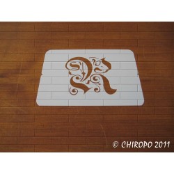 Pochoir Monogramme Gothic - Lettre R en 7cm (0652)