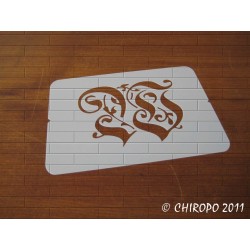 Pochoir Monogramme Gothic - Lettre W en 7cm (0652)
